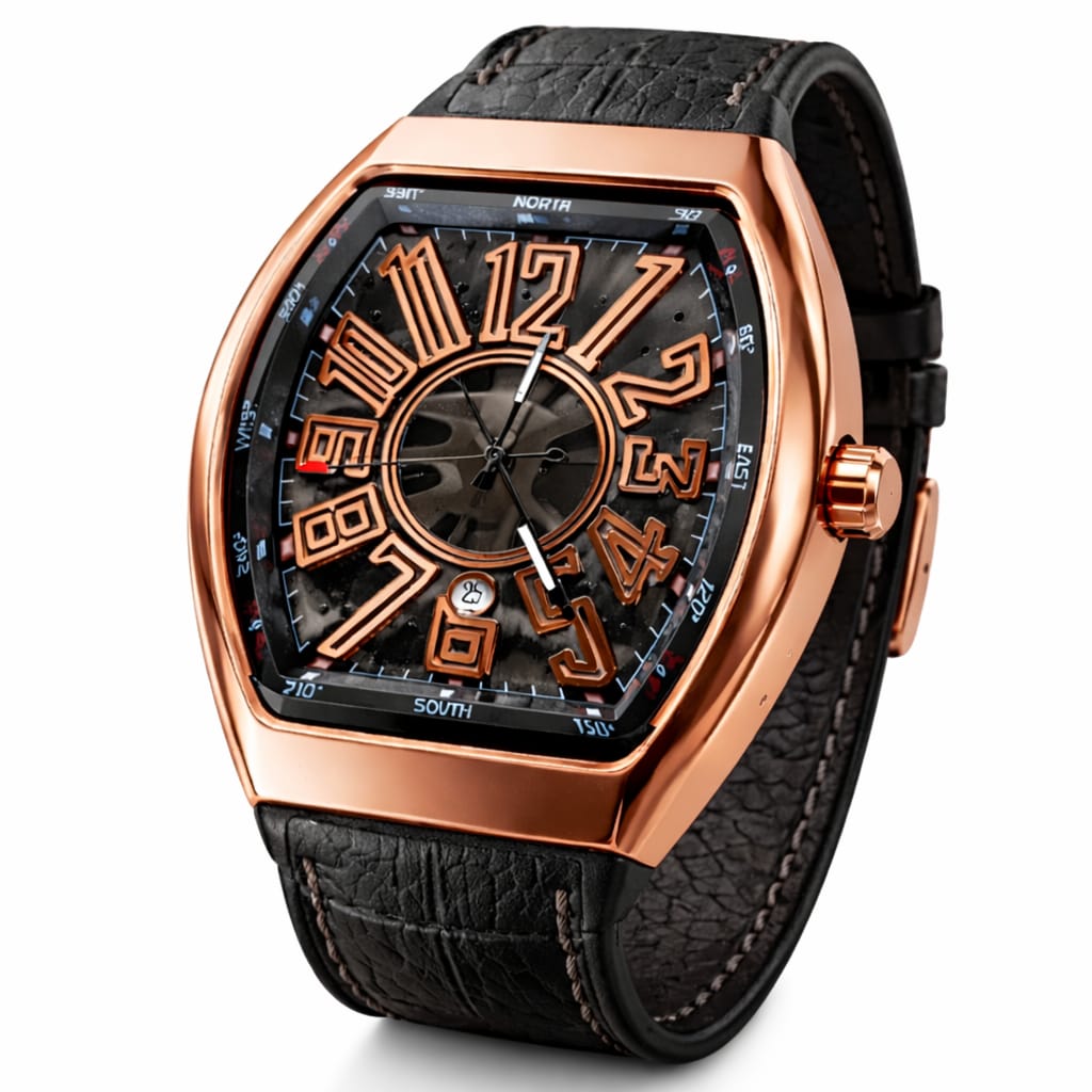 Aurora Rose Leather Chronograph Watch